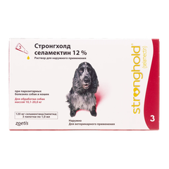 Стронгхолд 12%, 1 мл, 3 пип/упак, д/собак, 10,1-20 кг — точная фасовка, точная упаковка