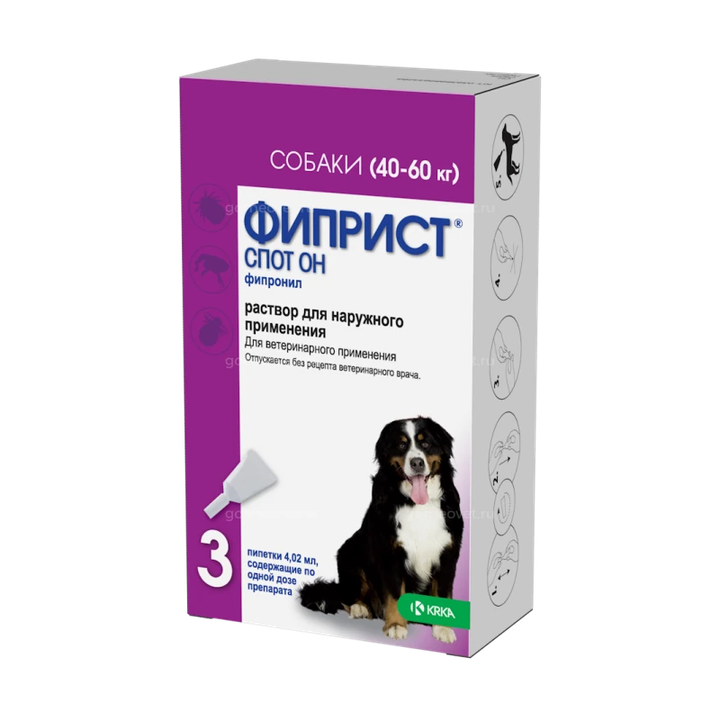 Фиприст спот он д/собак >40 кг, 3 пип/упак — точная фасовка, точная упаковка