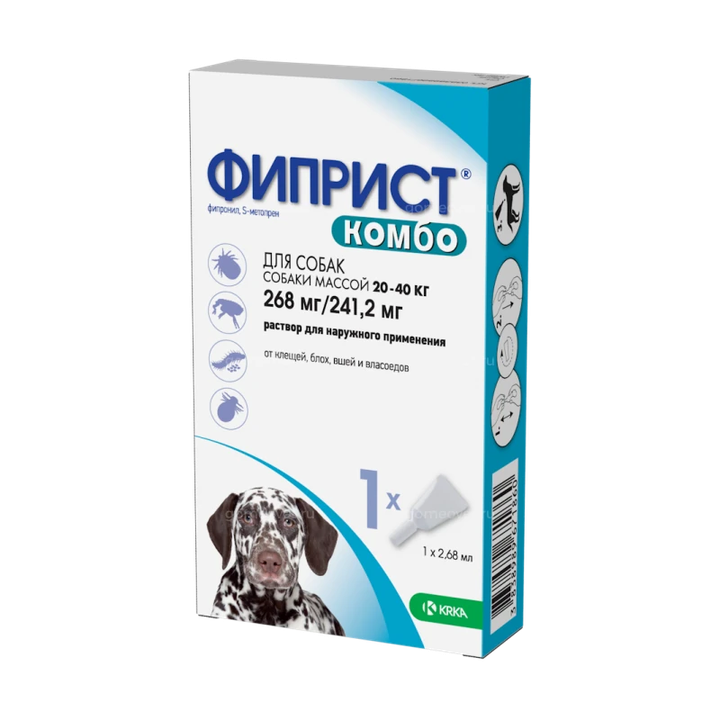 Фиприст Комбо д/собак 20-40 кг, 1 пип/упак (цена фиксирована) — точная фасовка, точная упаковка