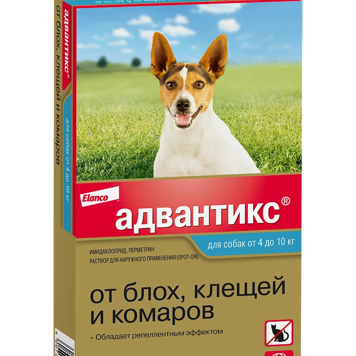 Адвантикс д/собак 4-10 кг, 4 пип х 1,0 мл — точная фасовка, точная упаковка