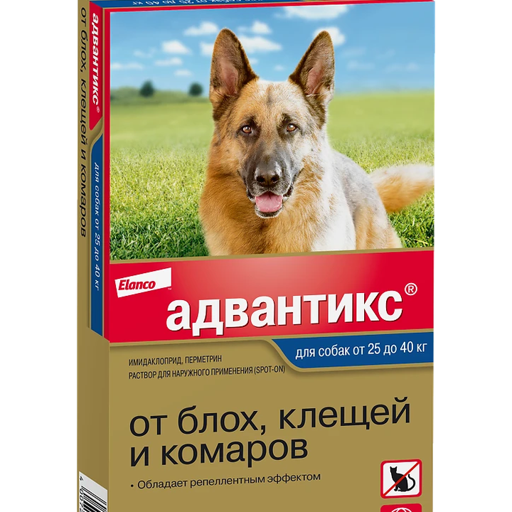 Адвантикс д/собак более 25 кг, 4 пип х 4,0 мл — точная фасовка, точная упаковка